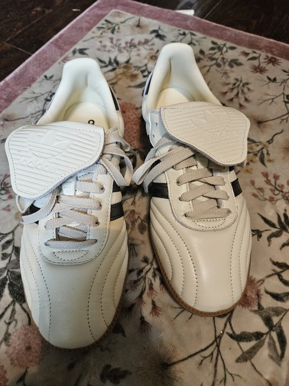 Adidas Samba Classic Sneakers in White with Gum Sole